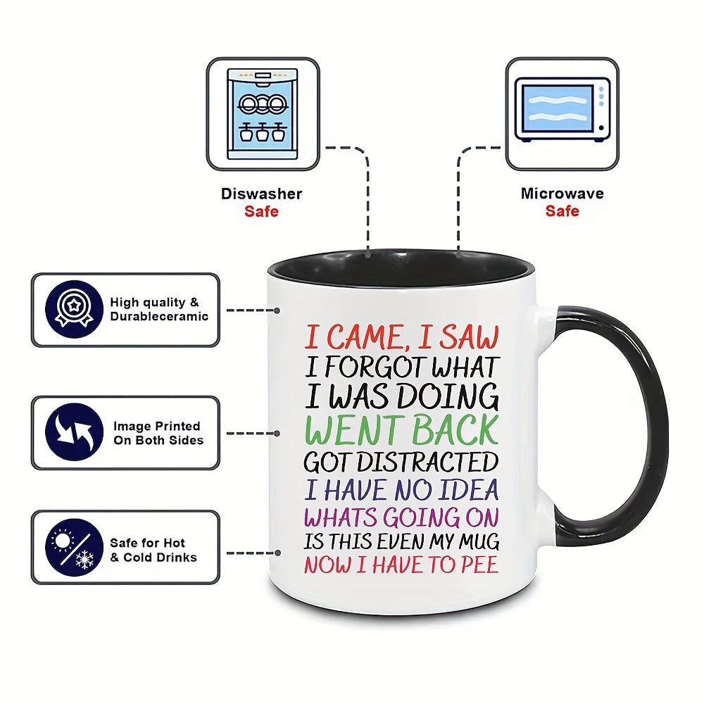 1 Fun 11 Oz Ceramic Coffee Mug with Humorous Quotes - Unique Inspirational Gifts for Men And Women - Perfect for Offices, Parties, Valentine's Day, Birthdays, Christmas And Novelty Gift Ideas, Coffee Bar Accessories