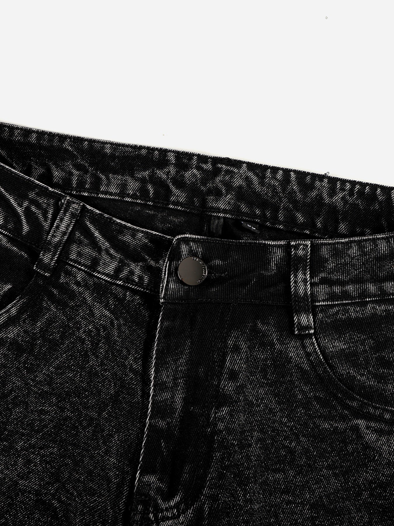 Men's Trendy Street Fashion Big Pocket Black Workwear Jeans
