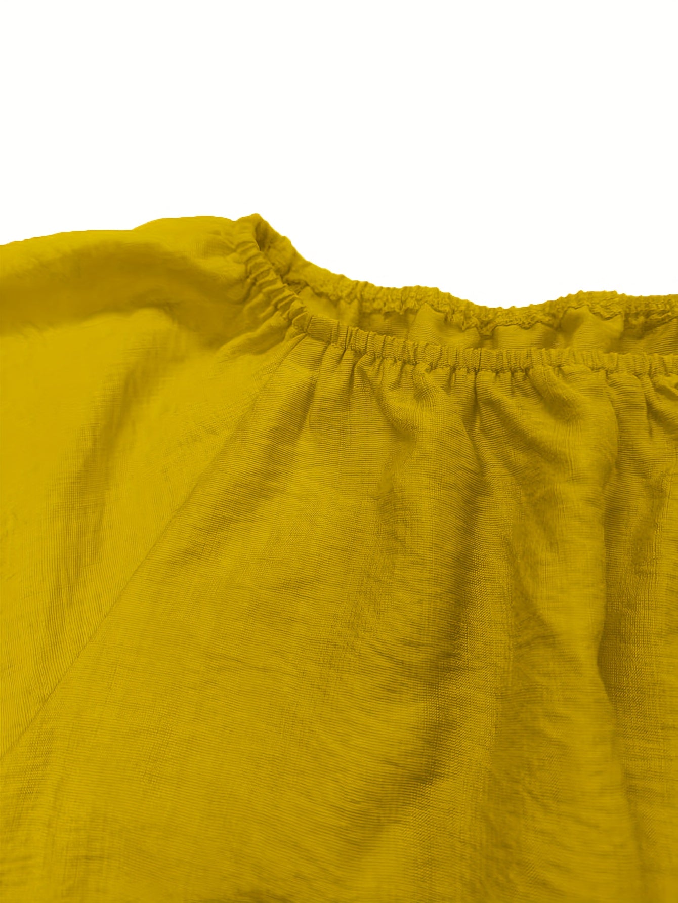 Summer One-Shoulder Puff-Sleeved Ruffled Strapless Crop Top & Wide Leg Pants Set - Beach Vacation Style For Summer