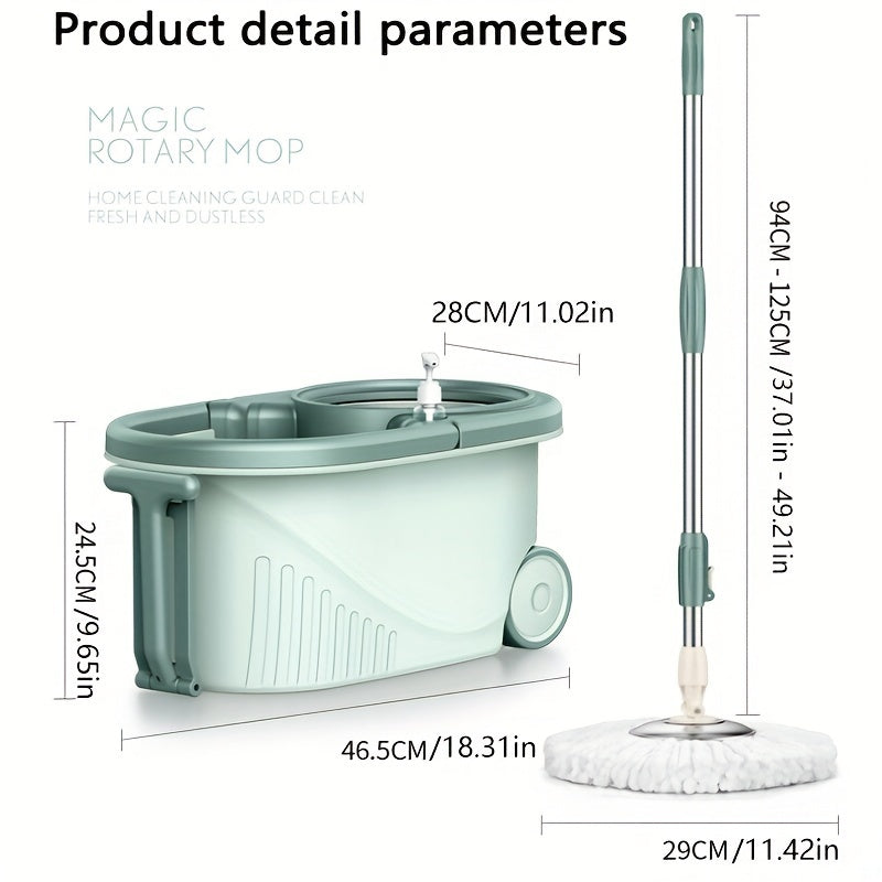 Mop Bucket Set, Spin Mop And Bucket With Wringing System, Bathroom Mop Bucket, 360° Spin Mop System With 4 Ultra-Fine Fiber Mop Replacement Heads, Suitable For Living Room, Bedroom, Kitchen, For Hardwood Tile Marble Floors