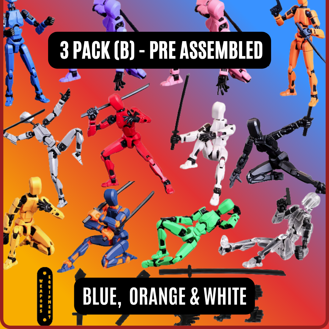 Poseable Action Figures Multi-Pack ā 3 or 5 Figure Sets (Fixed Color Combinations)
