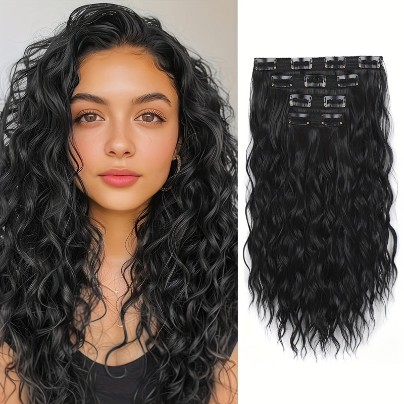 12 Inch Curly Hair Extensions with Invisible Clips - Natural Looking Curly Waves, Chocolate Brown & Honey Blonde Ombre, Soft Lace Weft Clip-In Extensions for Women, Volume & Length, Comfortable Clip-In Wig for Daily Use Speci