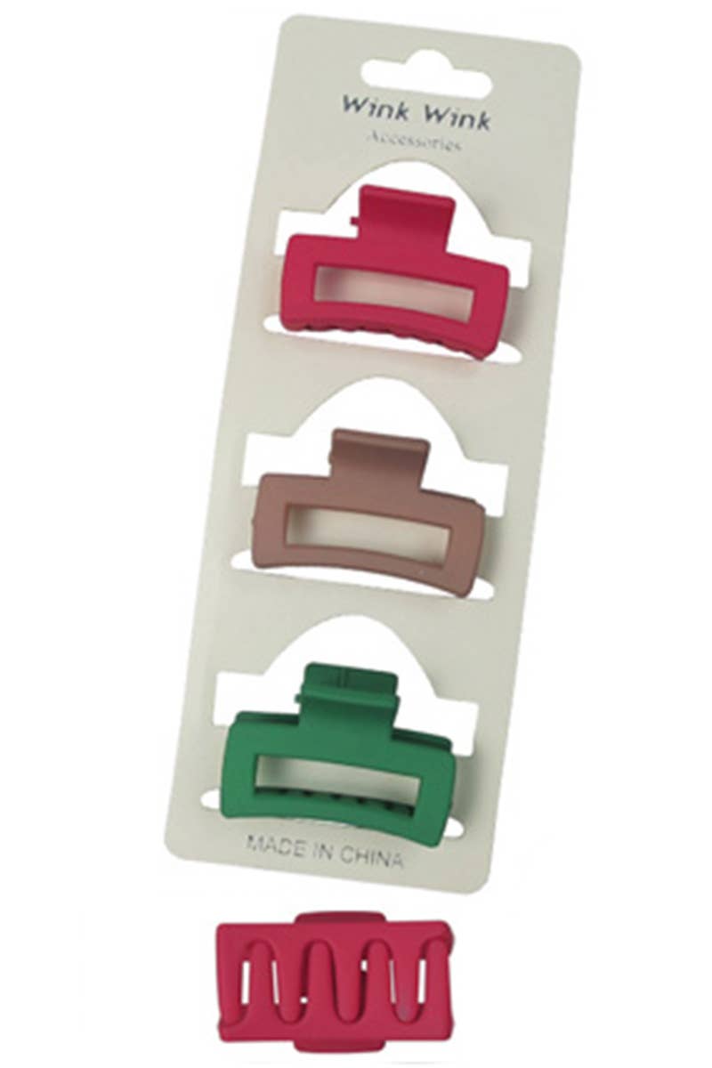 Set of 3 Toddler Hair Clips – Small Claw Clips for Kids & Fine Hair