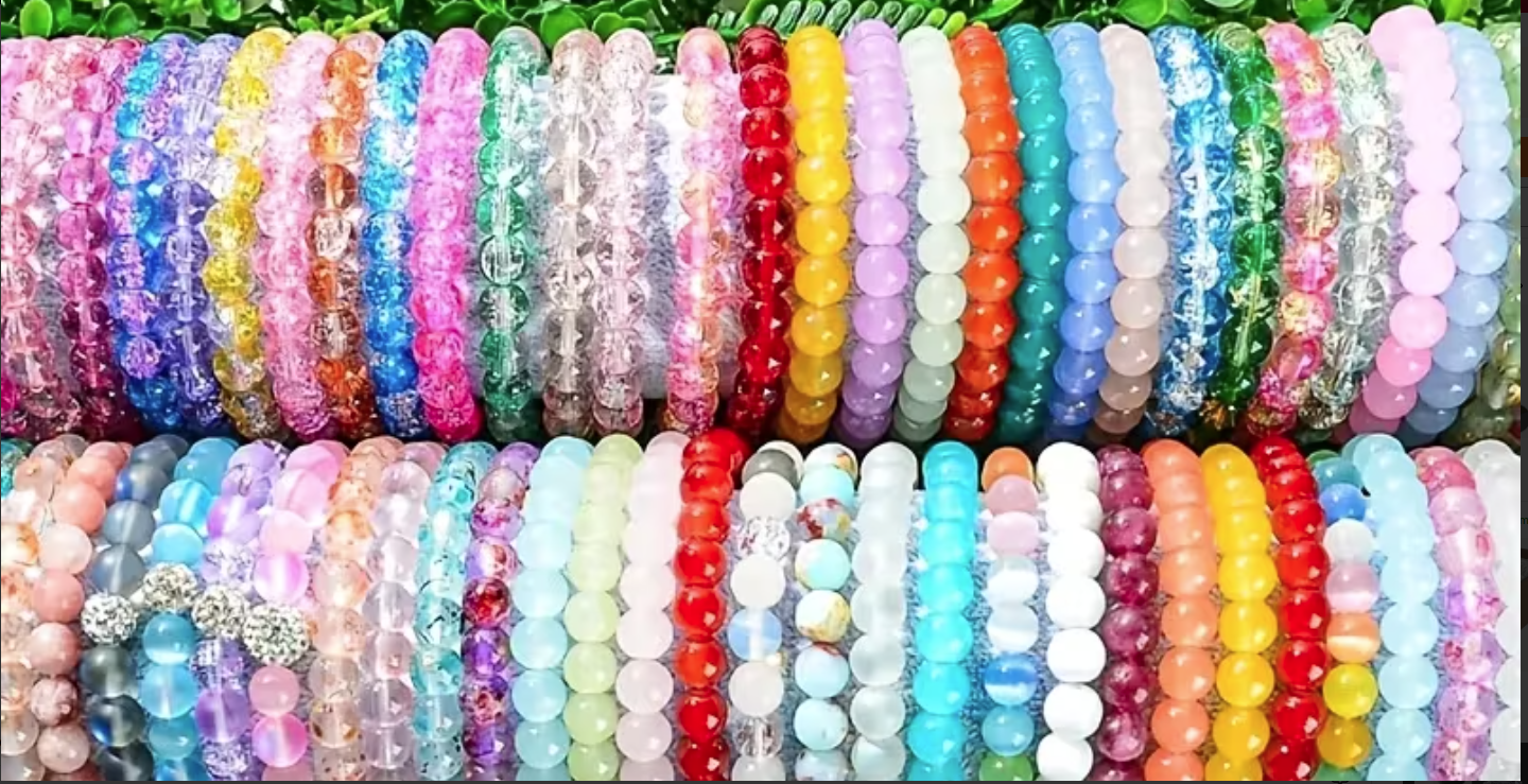 Stackable Boho Glass Bead Bracelet Set (Assorted Bundle)