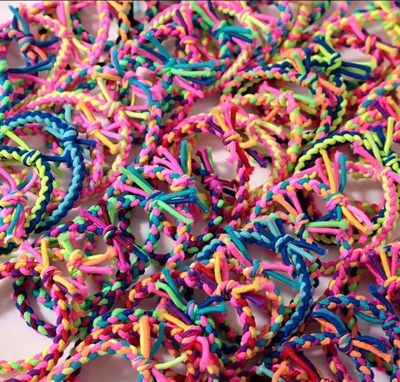 6 pc bundle of handwoven hair ties