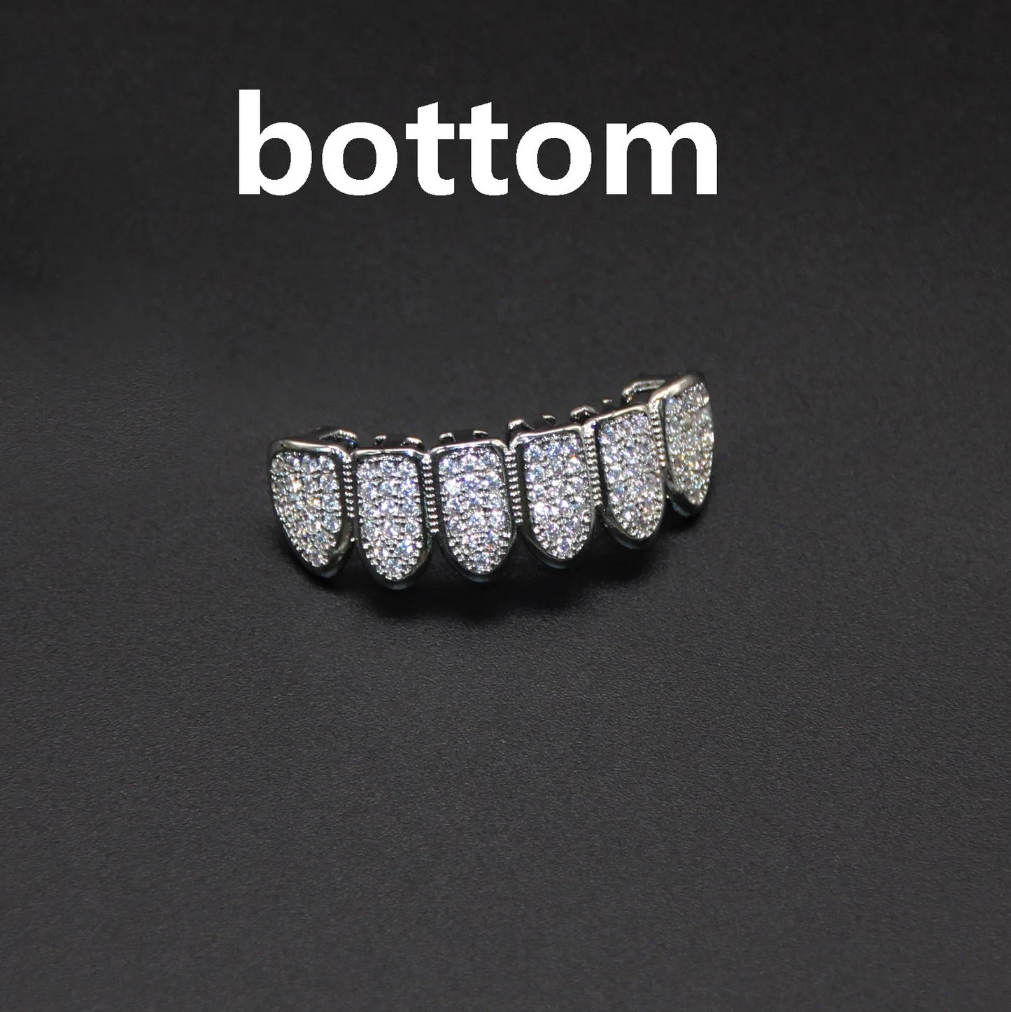 HipHop CZ Teeth Set For Unisex Top Bottom Mouth Gold Silver Color Teeth Tooth Cap Removable Dental Fashion Jewelry