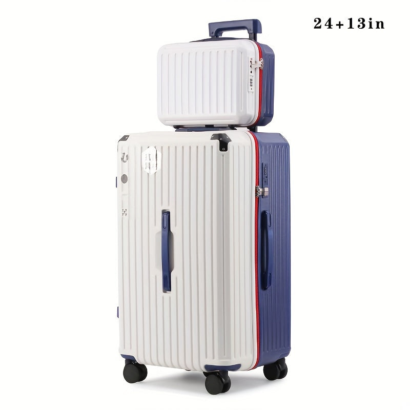 Large Capacity And Lightweight Suitcase Set 13+24, Metal Corner, Customs Password Lock, ABS+PC, Wet And Dry Storage Bag, Universal Wheel, Water Cup Holder, USB Charging To Interface Suitcase Student Hand Push Box Can Be Found