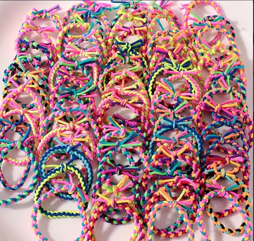 25/50/100 Pc Multi-Use Handwoven Ties | Hair Ties, Friendship Bracelets, Party Favors & Giveaways