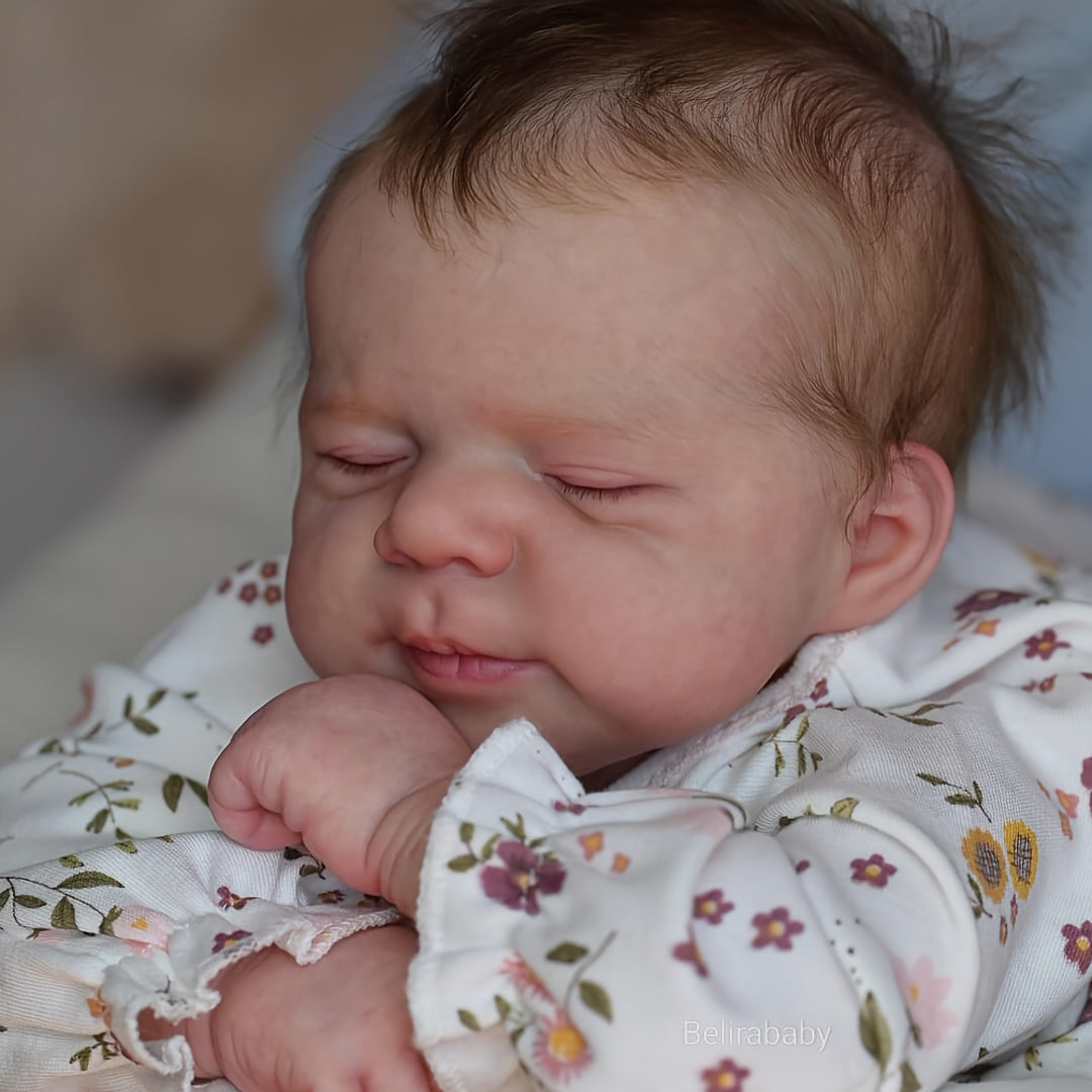 [Lifelike Baby Doll] Real Lifelike Newborn Baby Dolls | Full Vinyl Body Handrooted Hair Reborn Doll-Soft Touch 3D Hand Painted Skin-Sleeping Baby Girl- Christmas/ Birthday Gifts Halloween Christmas Gifts