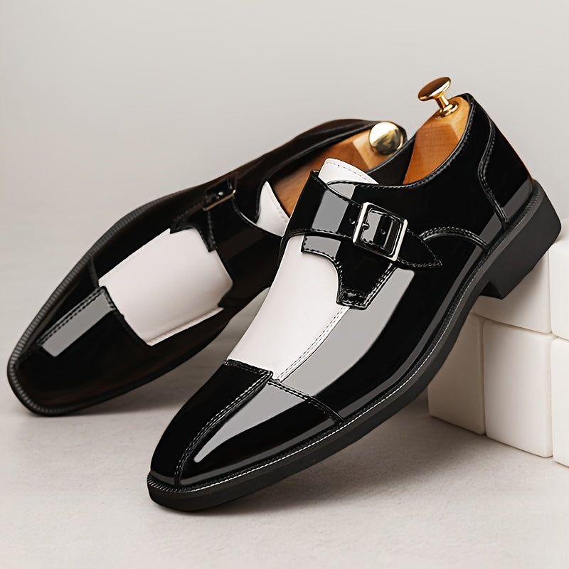 British - Style Elegant Men'S Casual Faux Leather Shoes - Classic Slip - On Dress Shoes. They Are Suitable For Weddings, Parties, And Formal Events, As Well As For Business Formal Occasions. These Are Slip - On Shoes