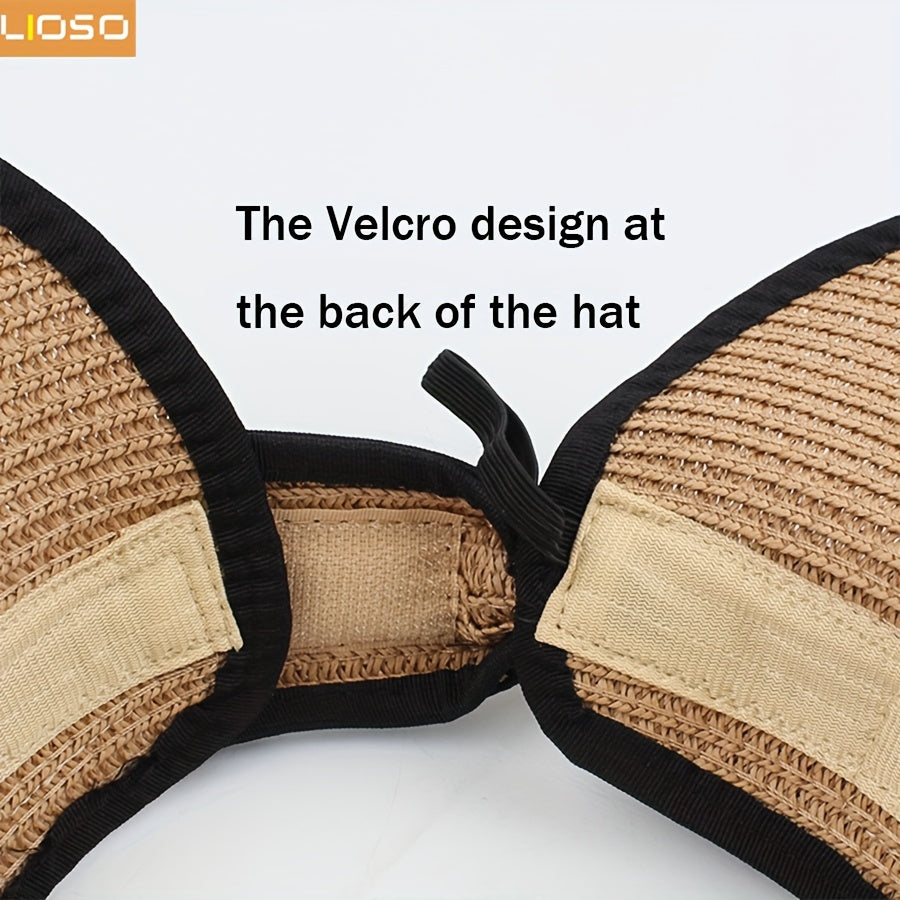 3pcs Women'S Beach Fashion Set, Sun Hat, Beach Hat, Beach Bag, Handbag, Earrings, Ear Jewelry, Women's, Suitable For Outdoor Beach Travel Scenarios.