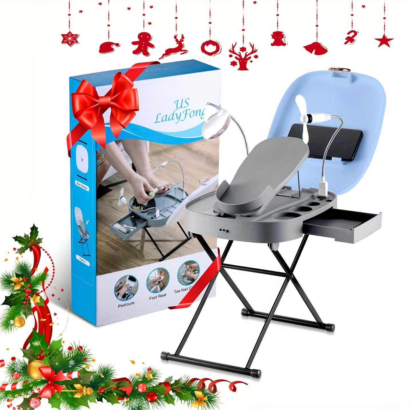 Pedicure Stool The Pedicure Tools for Easy at-Home Pedicures Adjustable Pedicure Foot Rest, for Mom from Daughter, Son, - Birthday Gifts for Women