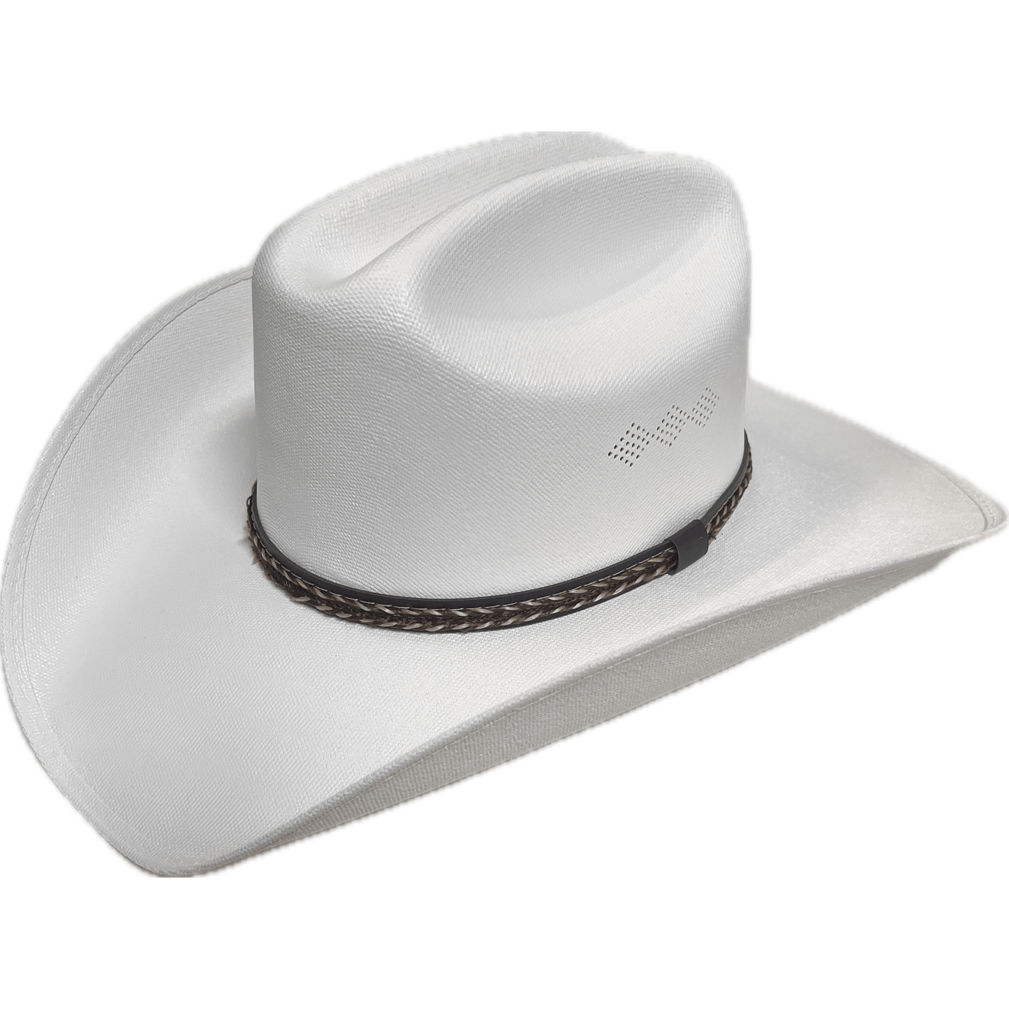 Western Cowboy & Cowgirl Hat Wide Brim Front Pinch Style White