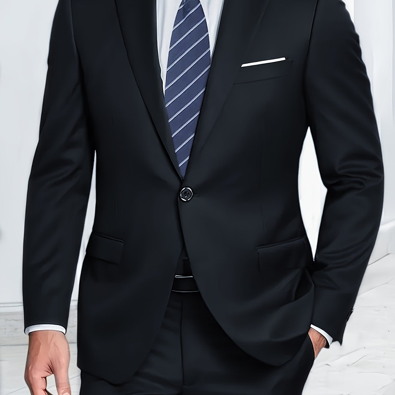 Men'S Single-breasted Suit - 2pcs Suit -- Fashionable Orthodox Business Attire - Suitable For Weddings - Interviews - Weddings - And Gatherings
