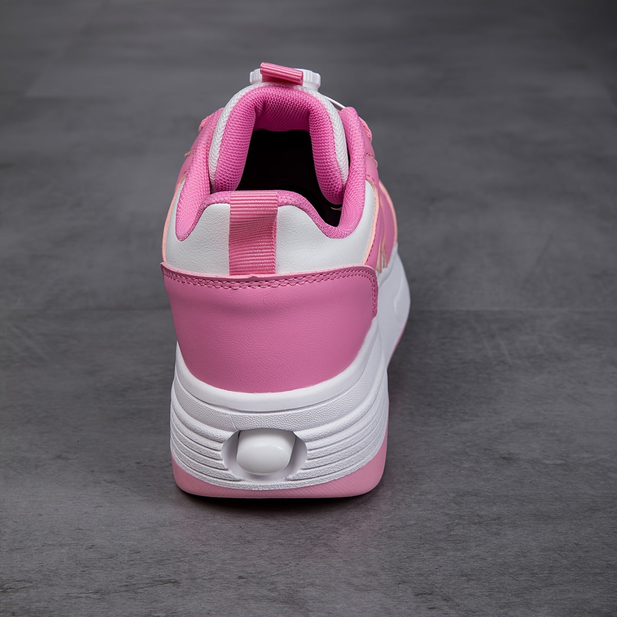 & Pink Roller Skate Sneakers with Detachable Wheels & Rotating Buckle Closure - All-Season Comfort, Star Pattern Design, Low-Top TPR Sole & EVA Cushioning - Durable -like Upper for Training, Sports, Outdoor Play - Ideal Birth