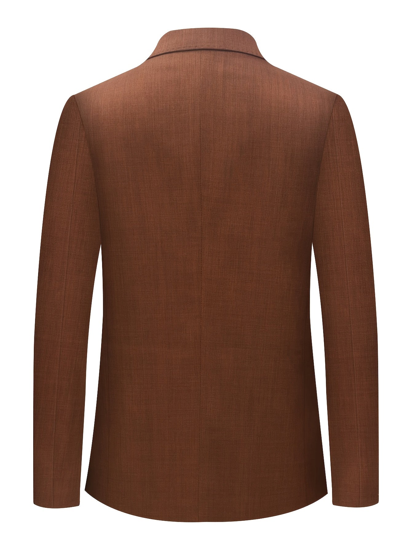 Men'S Brown Double-Breasted Blazer with Notch Lapels - Casual Business Suit for Weddings, Graduations & Parties, Solid Color, Long Sleeves, Regular Fit, Spring/Fall Wear, Wedding Attire, Classic Style, Nonstretch Fabric