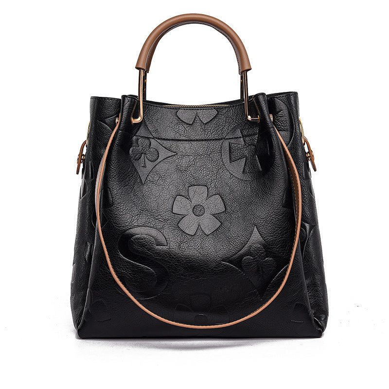 Stylish Embossed Tote Bags with a High-End Feel, Large Capacity Mother And Shoulder Bags