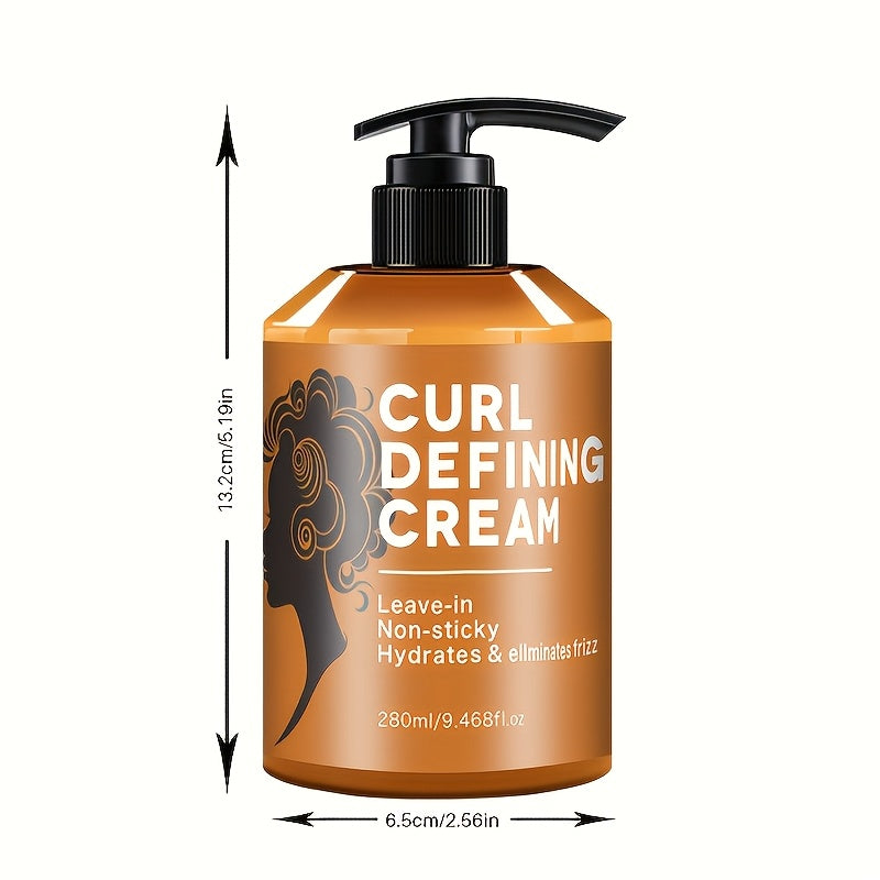 1 Bottle -Adult Curl Defining Cream, 9. 47oz - Moisturizing Hair Styling Paste with Argan Oil for Normal Hair, Long-Lasting Hold & Elasticity, Suitable for Wavy And Curly Textures, Frizz Control Haircare | Sleek Bottle Design