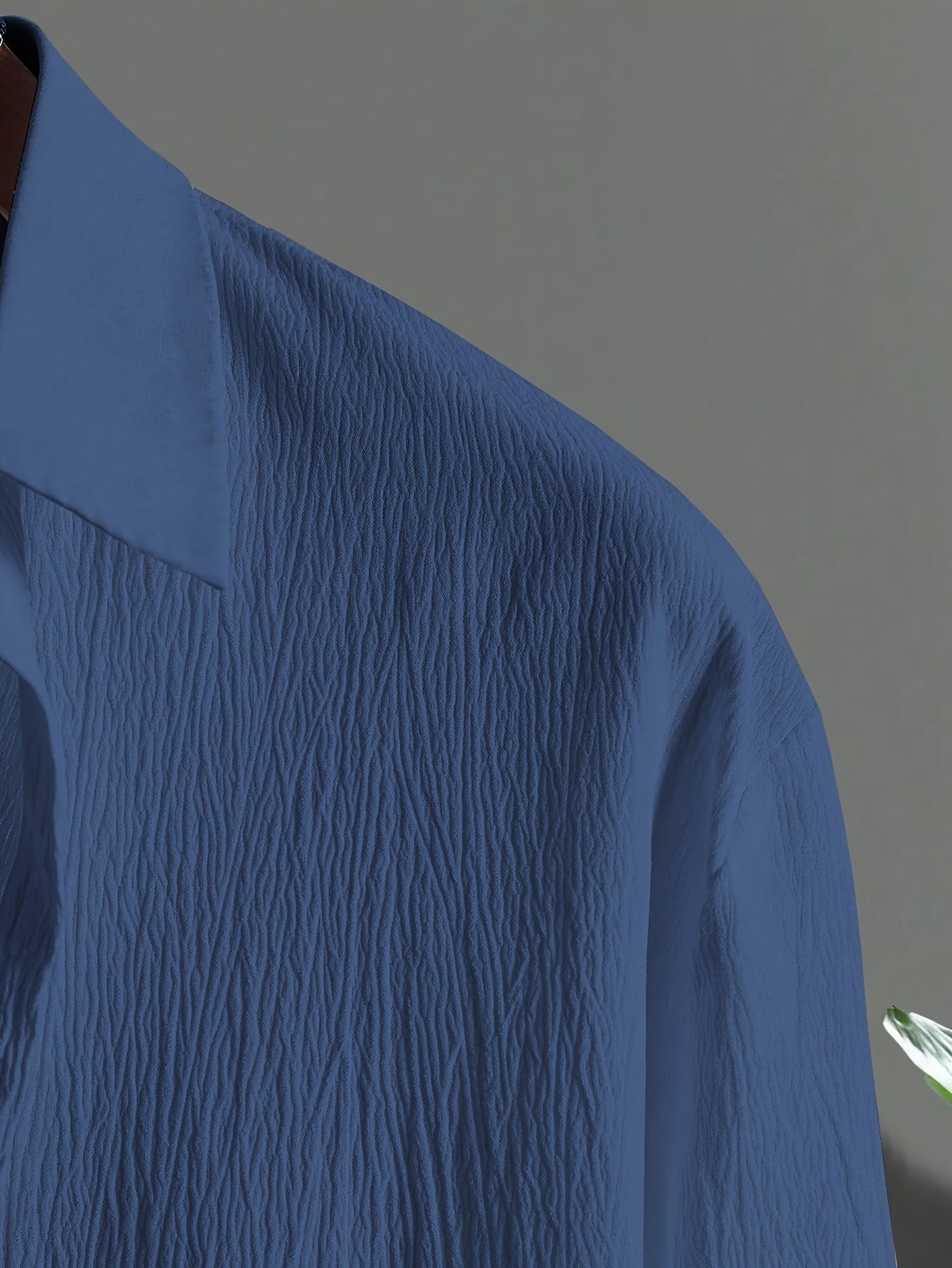 [Plus Size Suit Set] Men's Plus Size Suit - Stretch Long Sleeve Button-Up Shirt & Pants Set | Retro Geometric Check Pattern, V-Neck Lapel Design, Loose Fit for Casual & Formal Wear, Plus Size Blazers