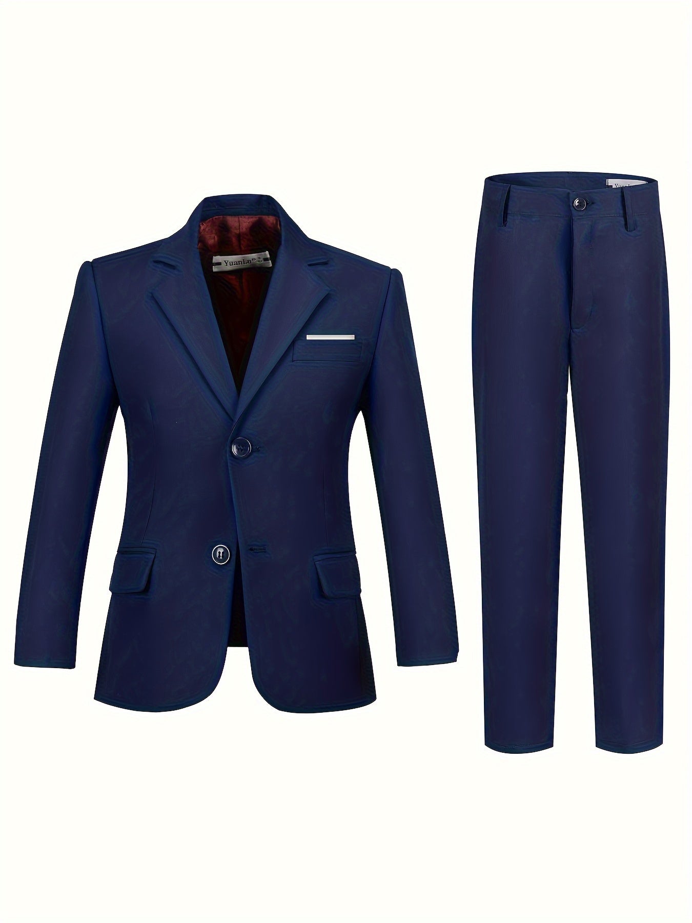 Boys Suit Two Piece Set Formal Banquet Graduation Evening Party Performance School Uniform Birthday Party Wedding Teens Dress for Boy Kids Tuxedo Jacket Blazer Pants Suit Size 2-16Y Back to School Season