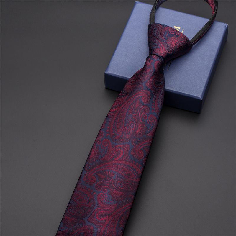 Men's Classic Striped No-Necktie with Lazy Zipper - Linen/Nylon Blend, Multi-Color Options for Business, Weddings & Gifts - Versatile Formal & Casual Accessory