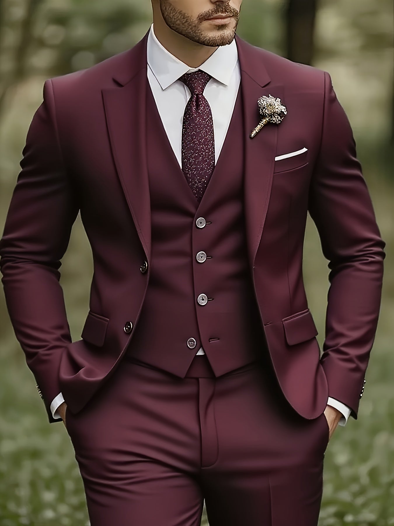 [Plus Size 3-Piece Suit] Premium Plus Size Men's Three-Piece Suit Set | Formal Wear, Wedding Attire, Business Casual, Holiday Gift