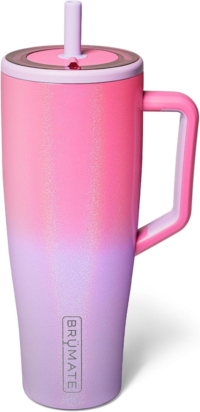 40 oz Tumbler with Handle and Straw | 100% Leakproof Insulated Tumbler with Lid and Straw | Made of Stainless Steel | Cup Holder Friendly Base | 40oz，Color: Cotton Candy