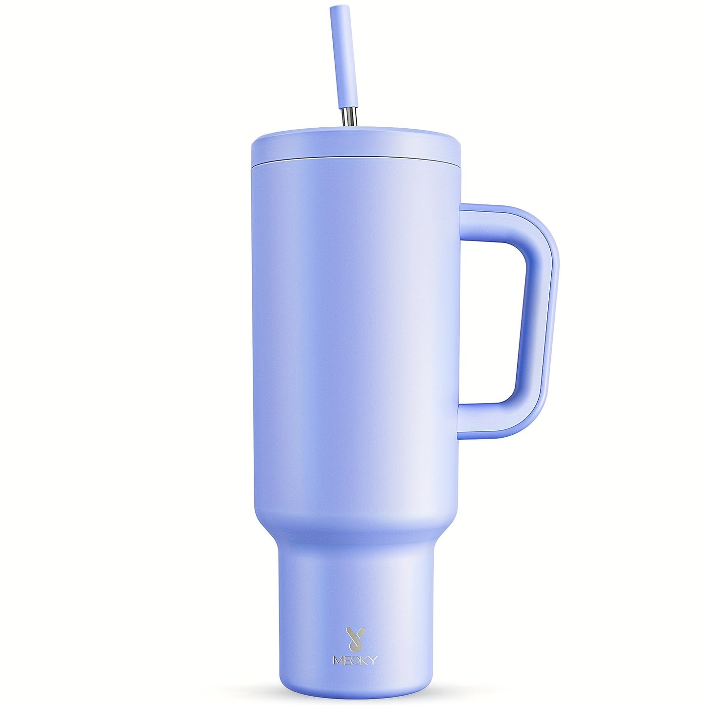 Meoky 50oz Tumbler with Handle, Tumbler with Lid and Straw, Insulated Stainless Steel Travel Mug, 100% Leak-proof, Keeps Cold for 36 Hours or Hot for 12 Hours