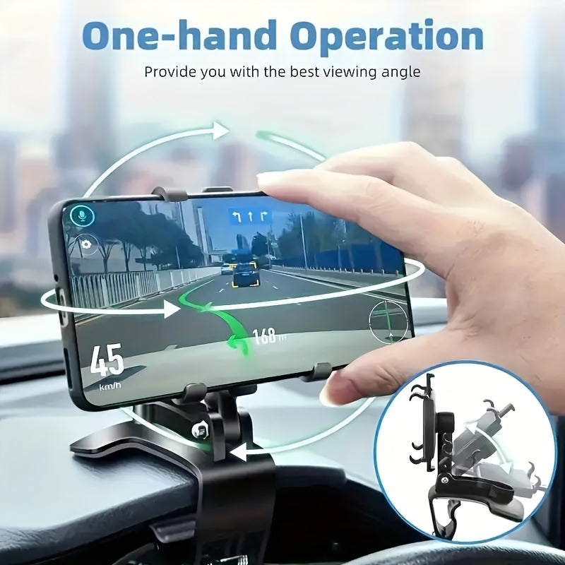 Car Dashboard Phone Holder - Adjustable Mount for iPhone, for for galaxy & More - Easy Installation, Secure Driving Design, ABS Material, Rectangular Shape, Non-Waterproof, Vehicle Compatibility, Car Electronics Accessories,