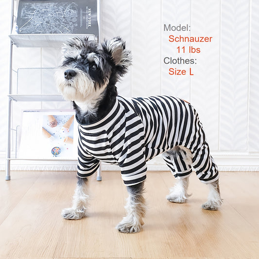 [Small Cozy Pajamas Ultimate Comfort] Cozy Striped Pajamas For Small Dogs And Cats - Soft Stretch Fabric For Ultimate Comfort
