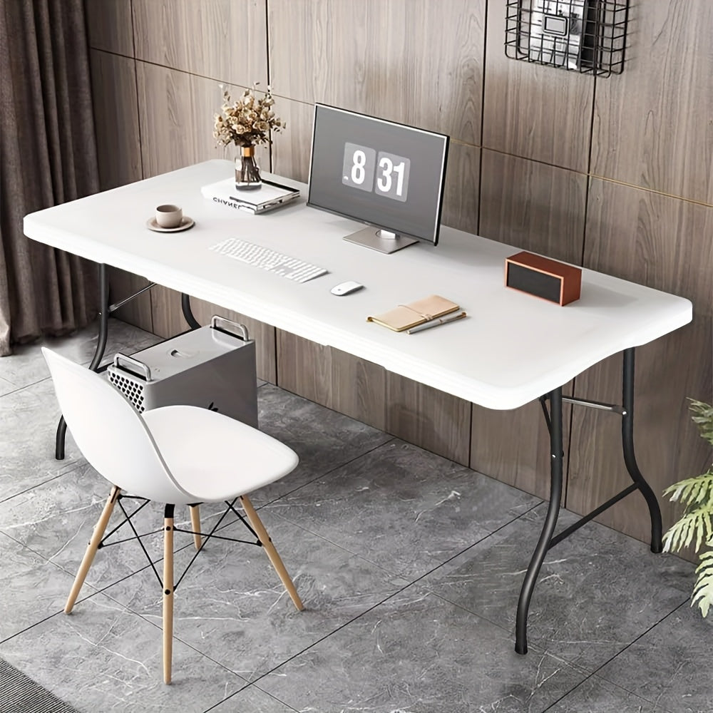 Folding Table 30*20inch/4ft/6ft Portable Heavy Duty Plastic Fold-In-Half Utility Table Indoor Outdoor Adjustable Height Folding Table with Carrying Handle, Office, Camping And Party, Back to School