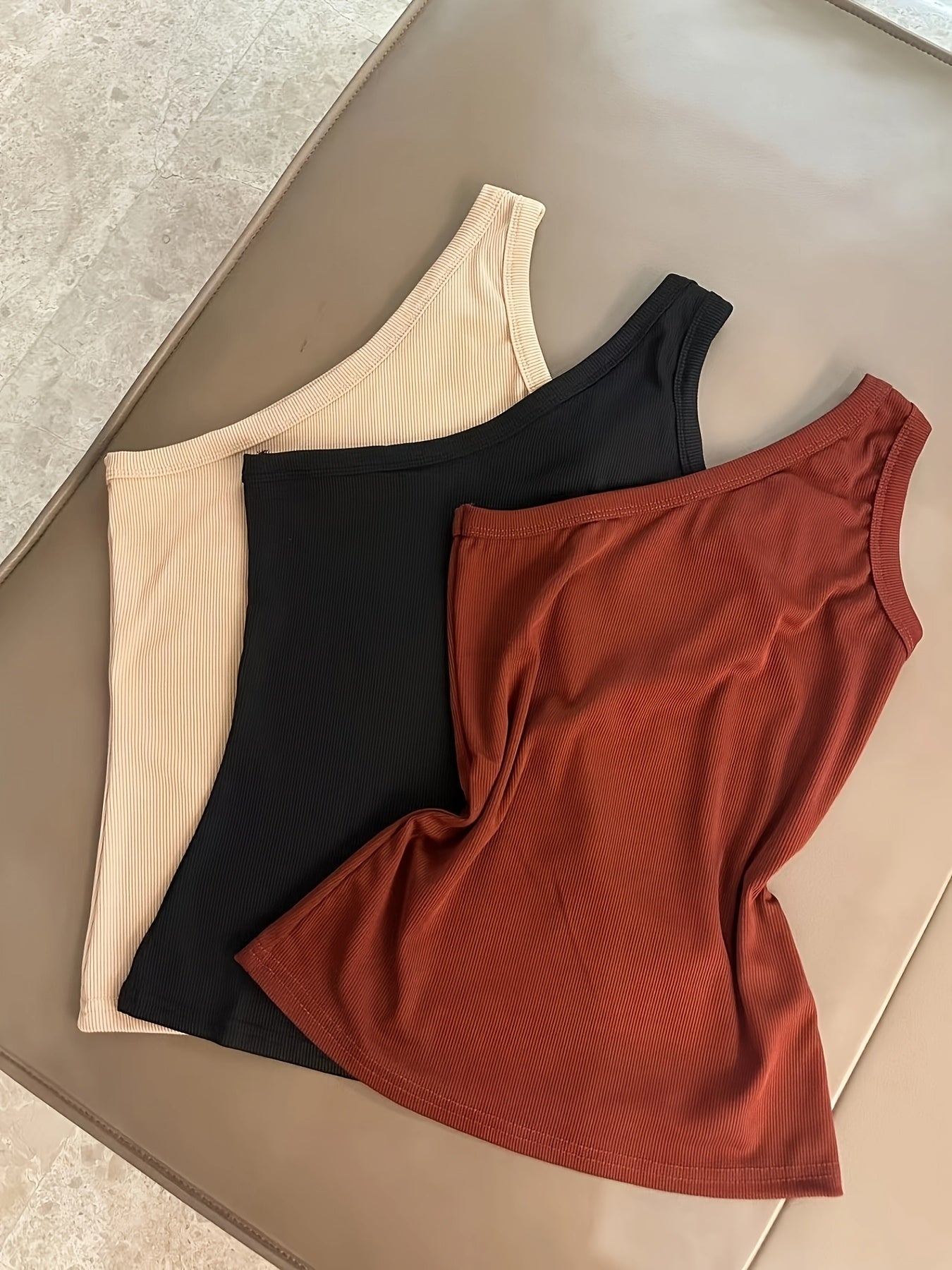 Summer Sexy Slim-Fit Design Metal Buckle Pullover Vest Three-Piece Set