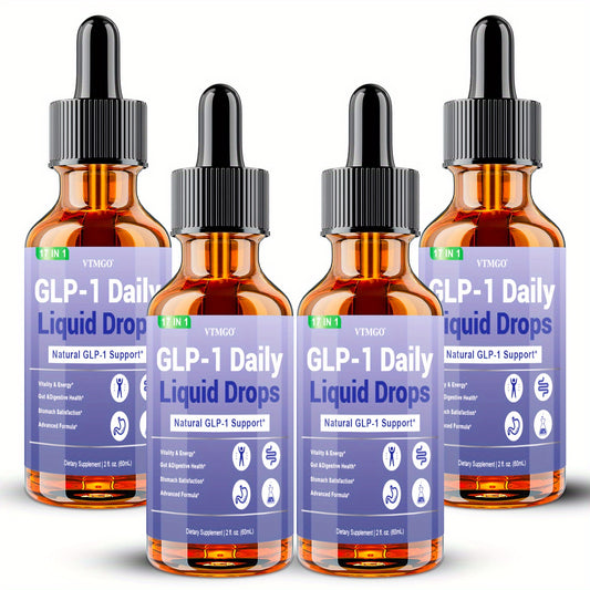 GLP-1 Daily Liquid Drops, GUT Health. Helps Appetite.B Vitamins, Ceylon Cinnamon, Probiotics, Ginger Root, Hops Flower, Green Tea, L-Methylfolate, Magnesium.Antioxidant, Balanced Diet, Suitable for Both Men and Women. Each Bo