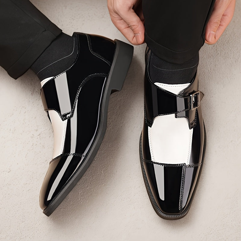 British - Style Elegant Men'S Casual Faux Leather Shoes - Classic Slip - On Dress Shoes. They Are Suitable For Weddings, Parties, And Formal Events, As Well As For Business Formal Occasions. These Are Slip - On Shoes