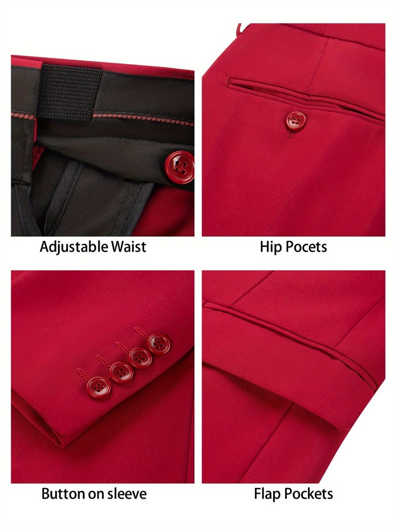 Back to School Season Boy's Formal Suit Set Slim Fit Blazer & Shirt & Pants & Vest & Tie 5pcs Set for Wedding Ring Bearer Birthday Party Speech Prom Dress Youngsters Tuexdo Outfits Black Wine Red Dark Gray, Ring Bearer Attire