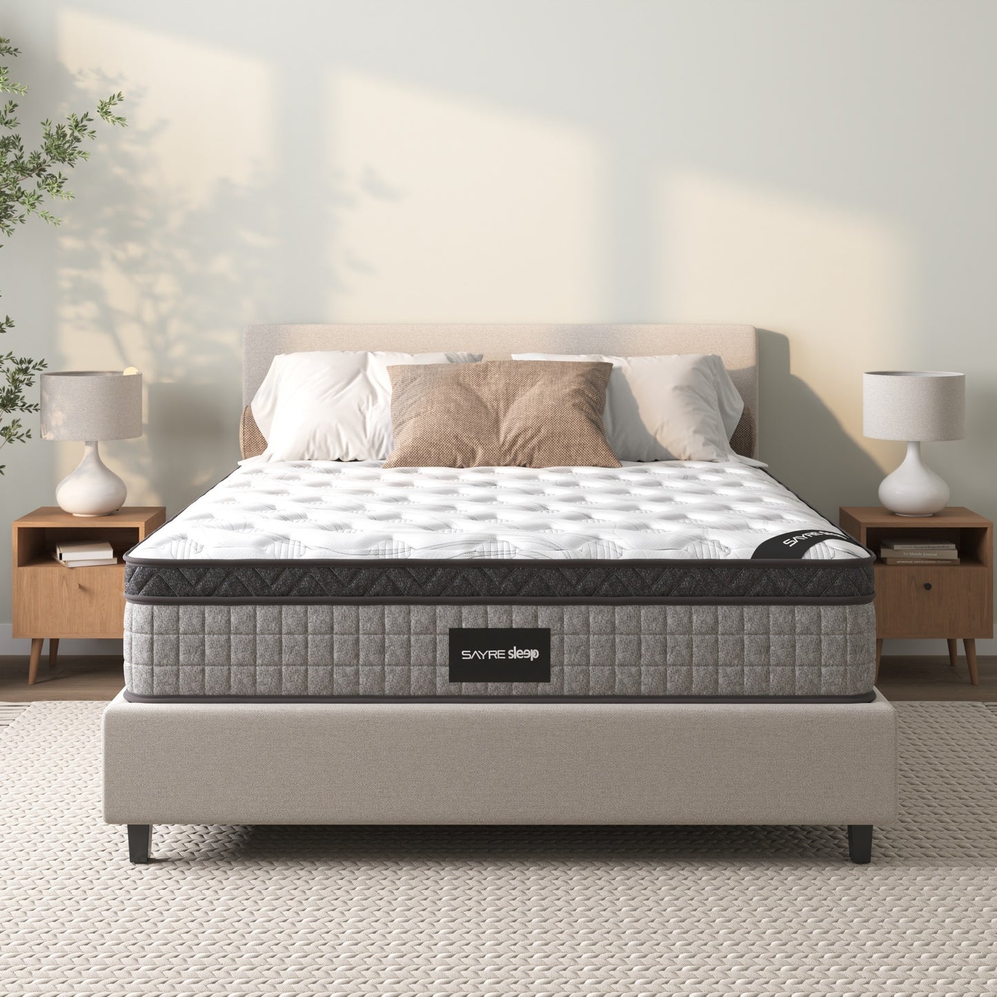 Assembled in USA - Premium High Quality Diamond Innerspring Hybrid and Cooling Gel Memory Foam Mattress and Motion Isolation