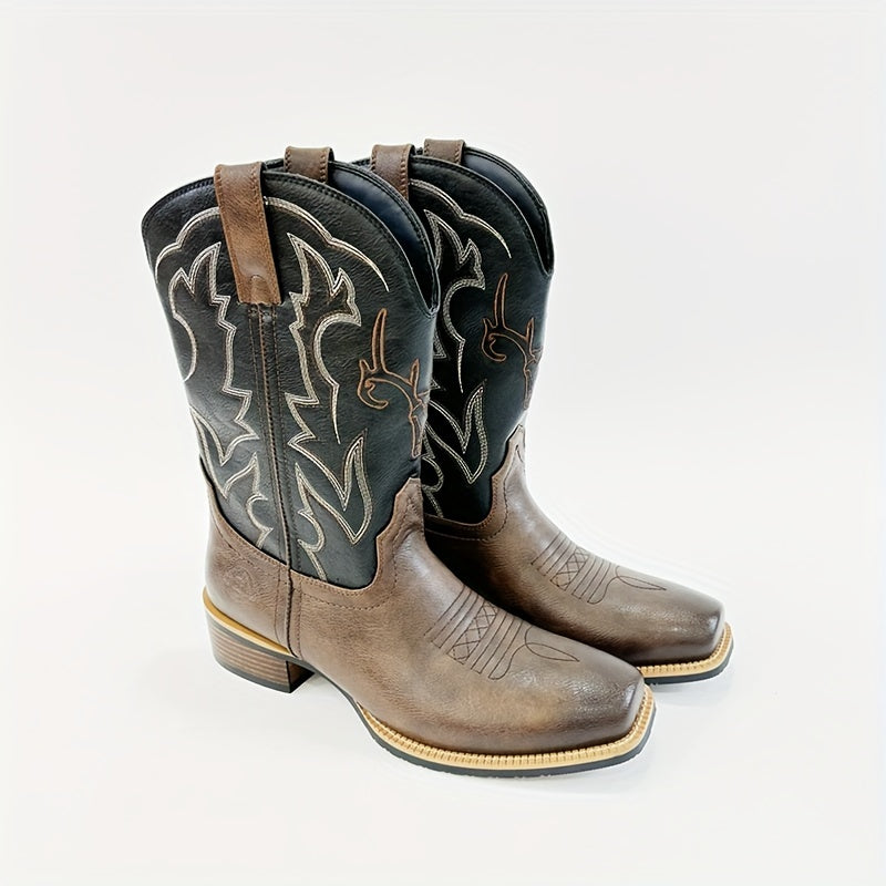 [Vintage Western Boots] Vintage British Embroidered Western Knight Boots for Men | Men's Western Boots