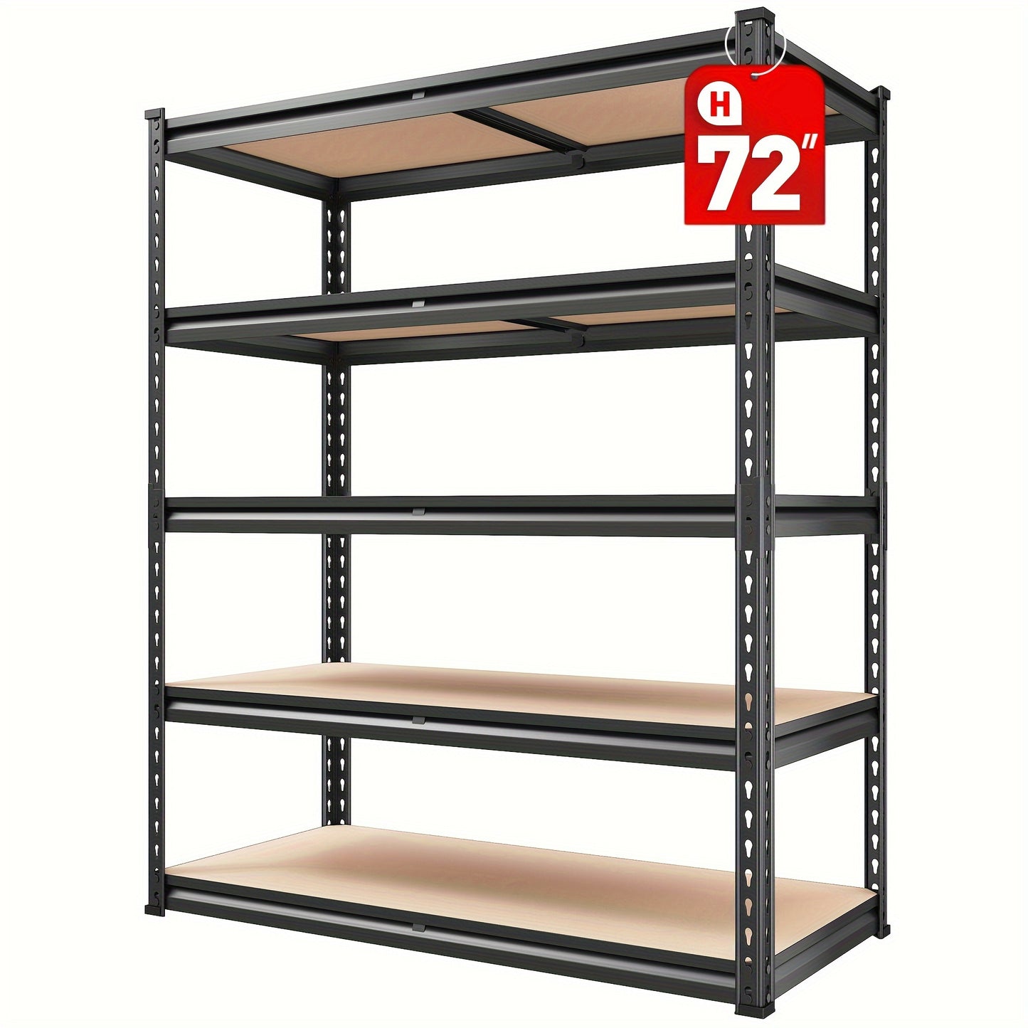 2000LBS Garage Shelving 72''H Storage Shelves Heavy Duty Shelving 5 Tier Metal Shelves For Garage Shelves 35.5"W X72"H X 15.8"D, Adjustable Shelving Unit For Basement Pantry Utility Rack Shelf, Utility Shelves