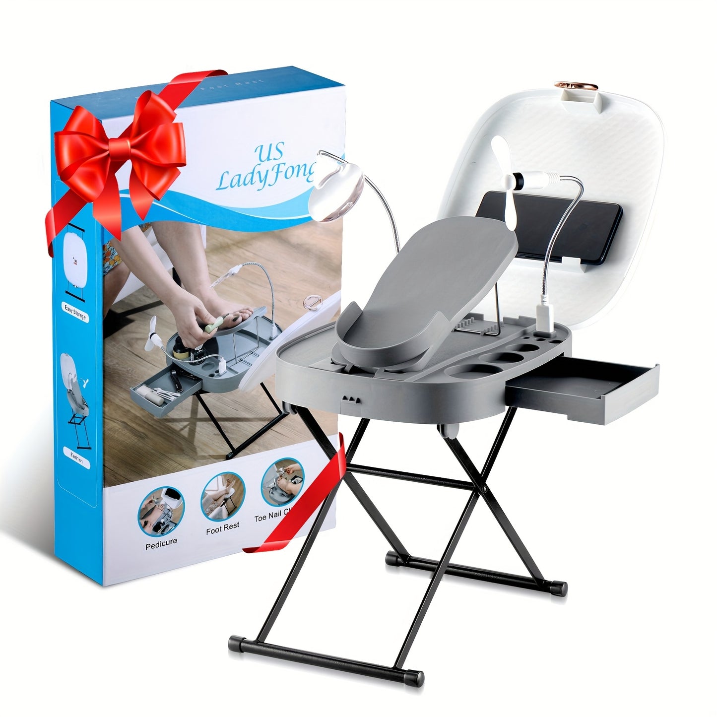 Pedicure Stool The Pedicure Tools for Easy at-Home Pedicures Adjustable Pedicure Foot Rest, for Mom from Daughter, Son, - Birthday Gifts for Women