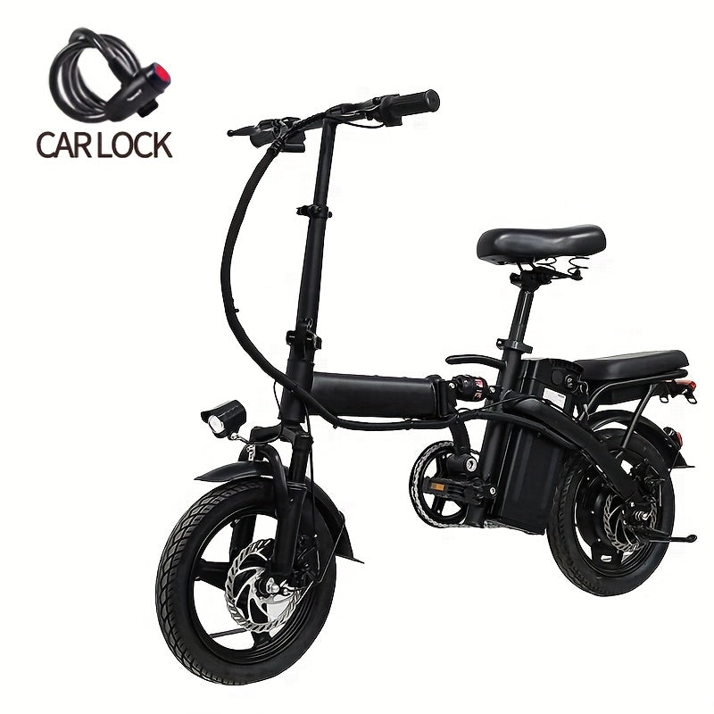 14 Inch Foldable Adult Electric Bicycle, Clearance Dealership, 500w Motor, Maximum Speed Of 20 MPH, 48V 10.4Ah Lithium Battery, 14 Inch Tires, Portable Folding Design, Outdoor Cycling Exercise, Urban Commuting Travel, Detacha