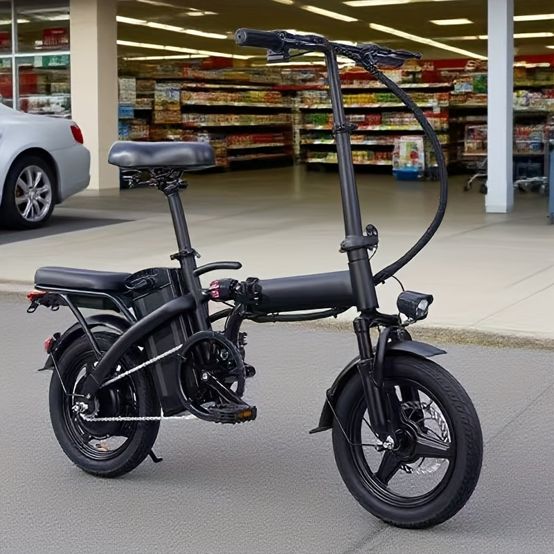 14 Inch Foldable Adult Electric Bicycle, Clearance Dealership, 500w Motor, Maximum Speed Of 20 MPH, 48V 10.4Ah Lithium Battery, 14 Inch Tires, Portable Folding Design, Outdoor Cycling Exercise, Urban Commuting Travel, Detacha