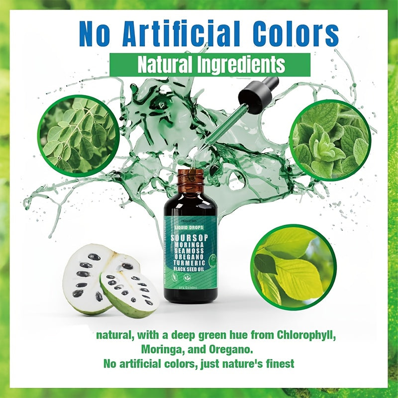 HEALVITAS Liquid Chlorophyll Drops - 2.03/4.06/6.09oz, Natural Body Odor Control & Gut Health Support, with Vitamin C & D, for Digestive, Immune, Liver & Light Beige Health - Easy-to-Take Oral Supplement, Digestive Health Sup