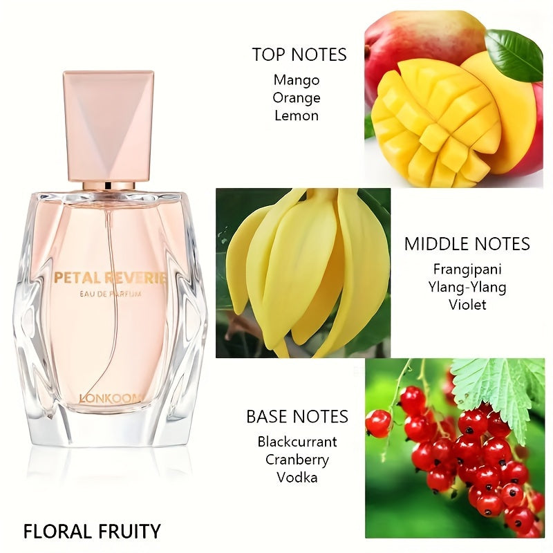 Long-Lasting Eau De Parfum Perfume for Women, 3.4oz, Floral Fruity Notes, Mango Orange Ylang Violet Blackcurrant, Suitable for Business And Office, Perfect for Dating And Birthday Gifts, Perfect Gift for New Year, Valentine's