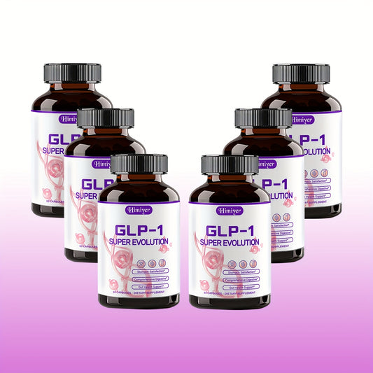 6 Bottles GLP-1 Super Evolution Capsules - Digestive Health, Helps Appetite, Contains Active Probiotics, AKK, Garcinia, White Lentils, Ceylon Cinnamon, Cactus Fruit-Antioxidant, Balanced Diet, Suitable for Both Men And Women