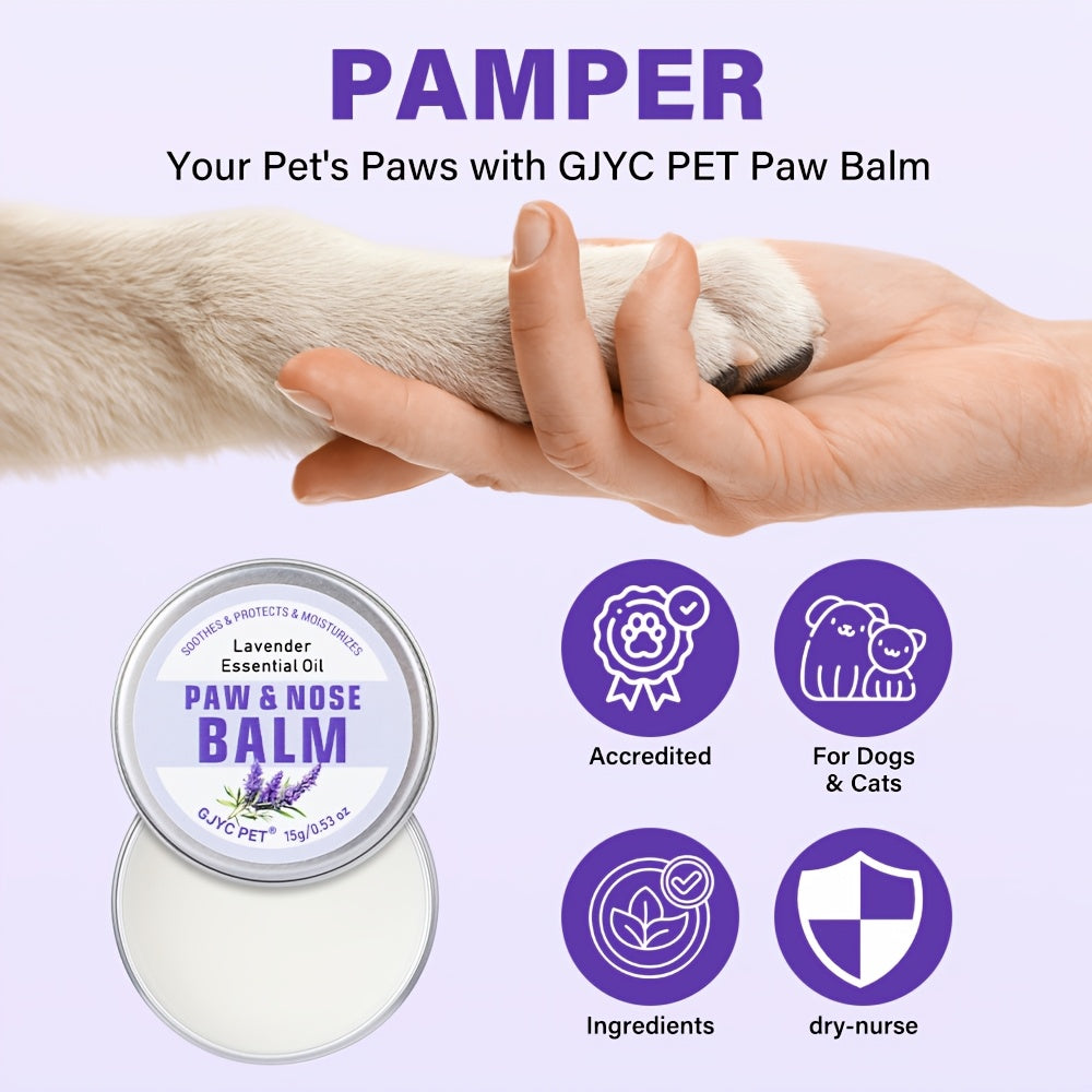 Pet Pampering, Lavender Scented Dog Paw & Nose Balm - Moisturizing Care, Enhances Cleanliness, Fresh Breath, Softens Elbows, Pet Grooming Essential, Dog Grooming
