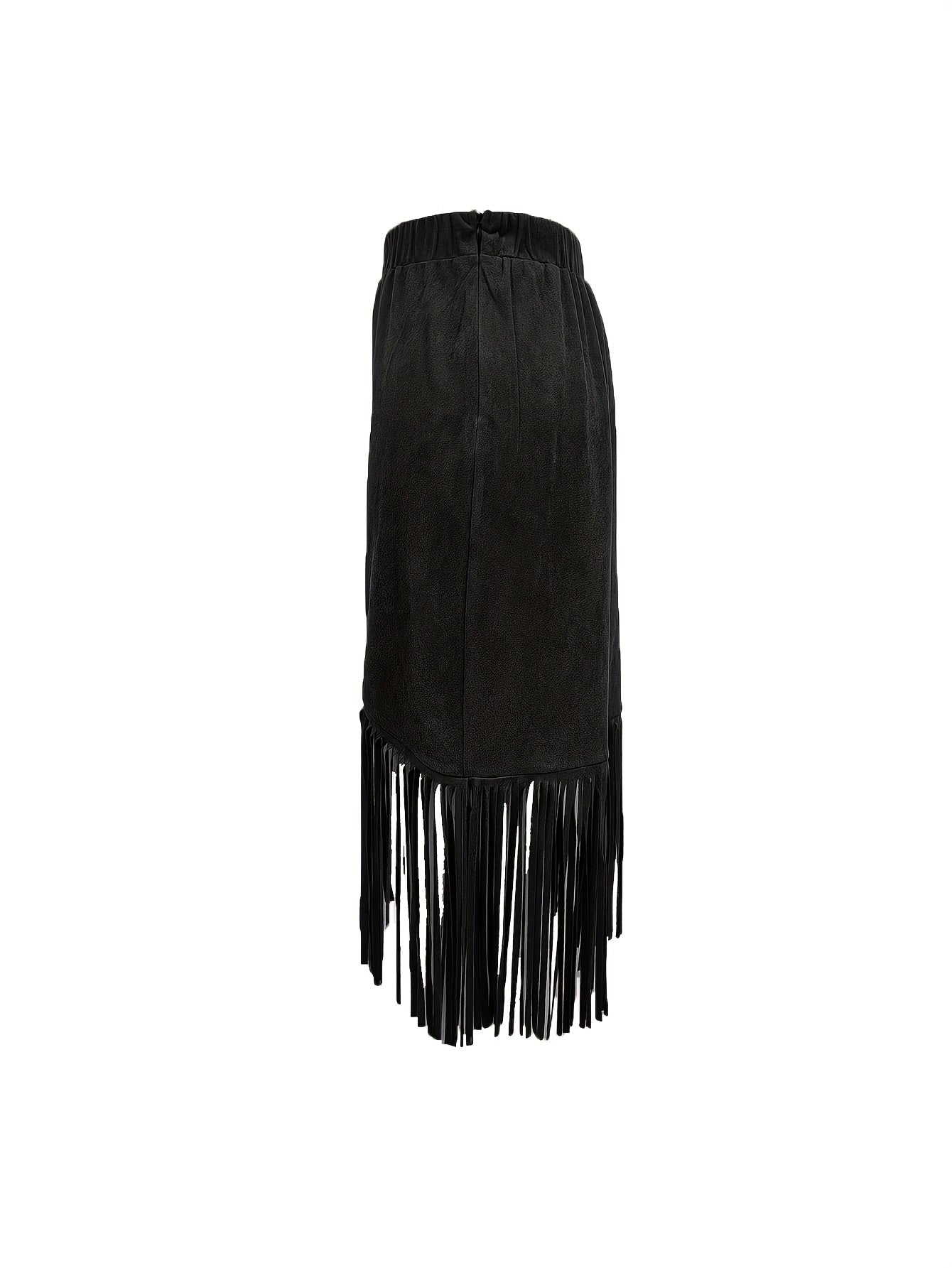 Women'S Vintage Western-Style Fringed Mid-Length Skirt