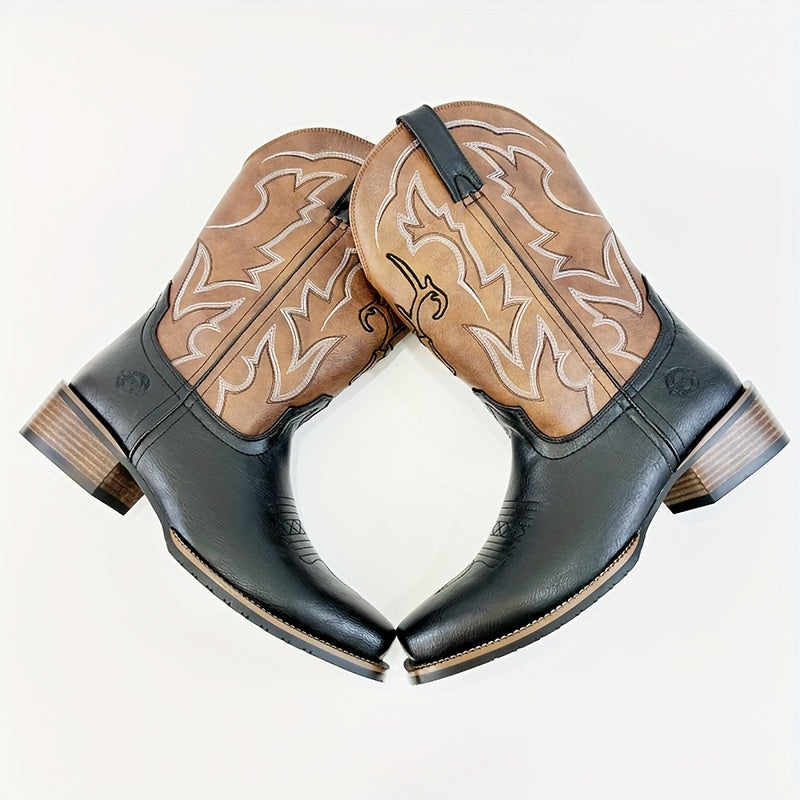 [Vintage Western Boots] Vintage British Embroidered Western Knight Boots for Men | Men's Western Boots