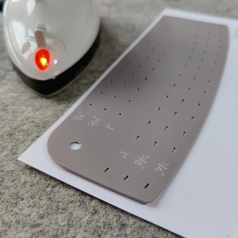 1pc Acrylic hemming tool in various sizes for marking stitch positions and threading needles. with a universal curved edge, a straight edge and two corner curves for pockets, it is suitable for marking and ironing hems, cuffs