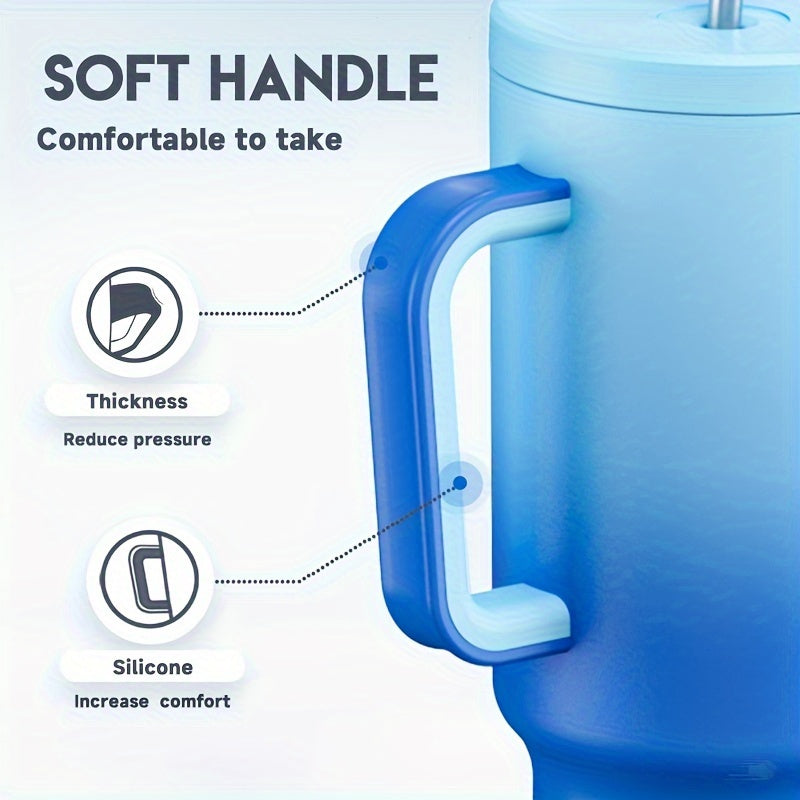Mug 40 Oz Stainless Steel Tumbler With Lid And Straw - Insulated Water Bottle Keeps Drinks Cold For 34 Hours Or Hot For 10 Hours - Perfect For Outdoor Activities, Camping, Hiking, And Traveling - Includes Handle And Gift Drin