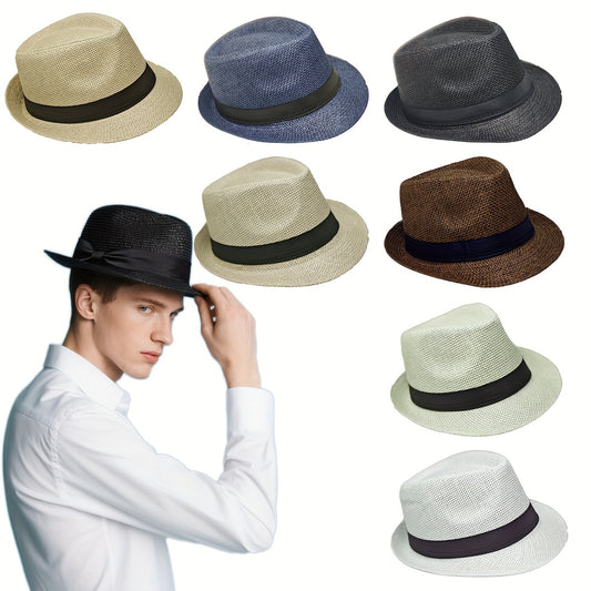 [3pcs 1920s Fedora Hats] DEXCEED 3pcs 1920s Faux Linen Fedora Hats – Dome Style Classic Panama Look for Theme Parties, Festivals, Travel & Group Outfits